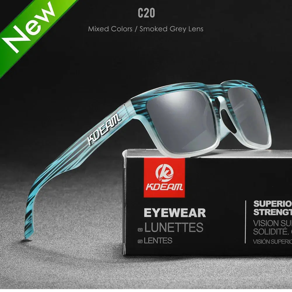 KDEAM 2022 Square Men's Polarized Sunglasses Outdoors Lifestyle Coating Sun Glasses New Matching Colors With Box by All Mart Bristol Ltd