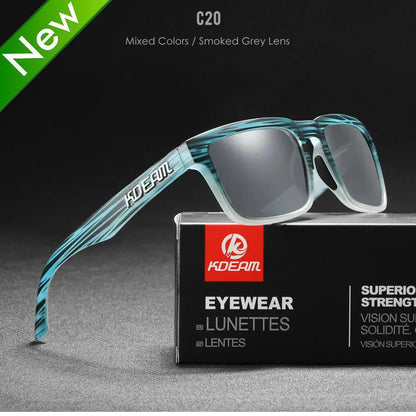 KDEAM 2022 Square Men's Polarized Sunglasses Outdoors Lifestyle Coating Sun Glasses New Matching Colors With Box by All Mart Bristol Ltd