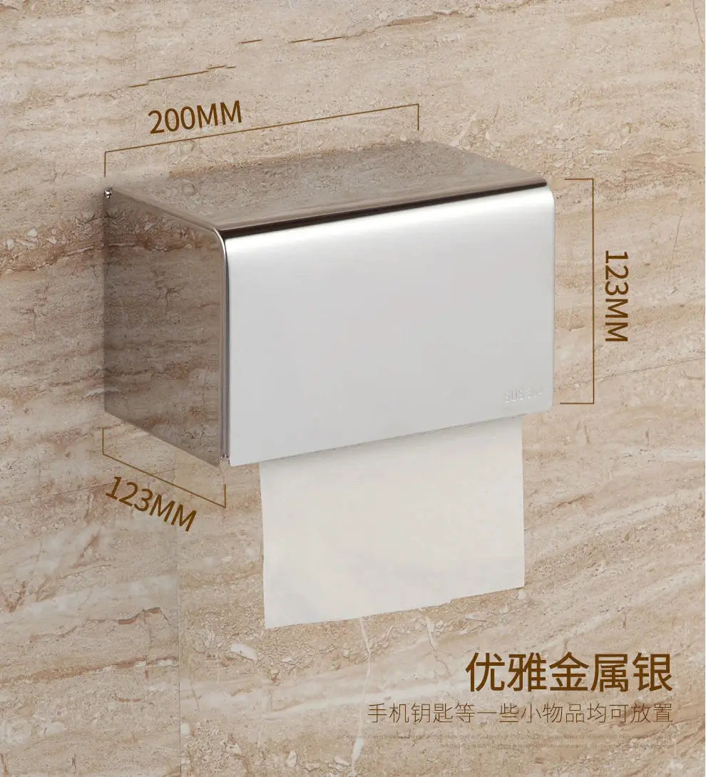Golden Stainless Steel Rope Toilet Paper Holder Hotel Bathroom Tissue Accessories Rose Gold Rack Holder Decoration Supplies by All Mart Bristol Ltd