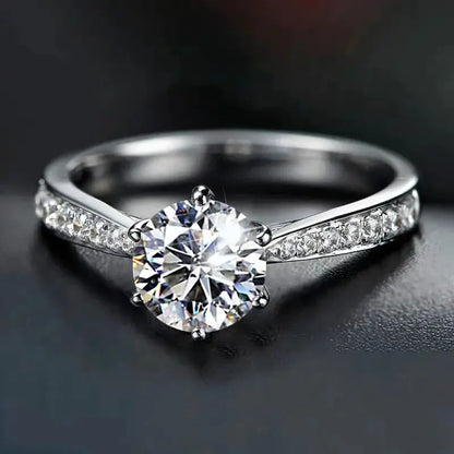 925 Sterling Silver Zircon Adjustable Women's Engagement Ring Wedding Fashion Jewelry Accessories by All Mart Bristol Ltd