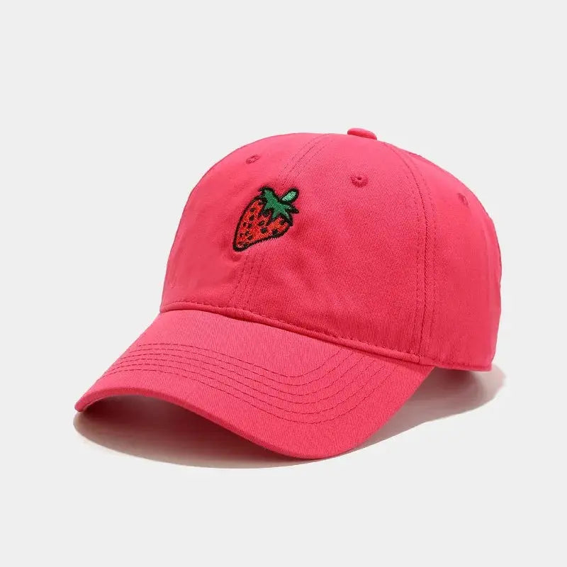 Cotton Fruit strawberry embroidery Casquette Baseball Cap Adjustable Snapback Hats for men and women 64 by All Mart Bristol Ltd