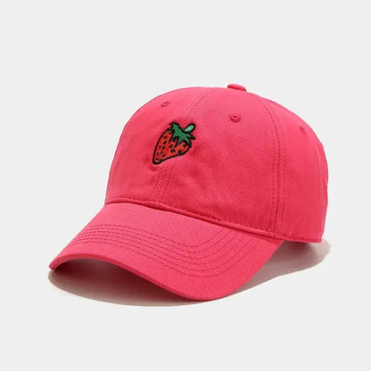 Cotton Fruit strawberry embroidery Casquette Baseball Cap Adjustable Snapback Hats for men and women 64 by All Mart Bristol Ltd