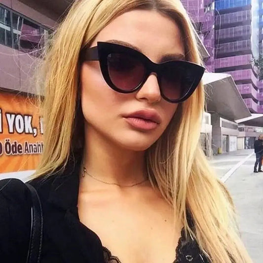 Vintage Cat Eye Sunglasses Woman Retro Brand Cateye Shades Sun Glasses Gradient Mirror Plastic Frame Designer Oculos De Sol by All Mart Bristol Ltd