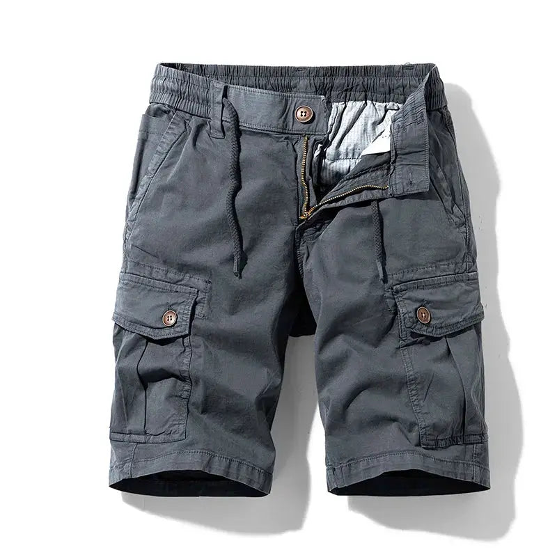 New Summer Solid Color Fashion Cotton Casual Breeches Cargo Men Shorts Men Breathable Quick Dry Multi Pocket Hip Hop Shorts by All Mart Bristol Ltd