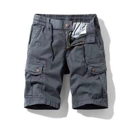 New Summer Solid Color Fashion Cotton Casual Breeches Cargo Men Shorts Men Breathable Quick Dry Multi Pocket Hip Hop Shorts by All Mart Bristol Ltd