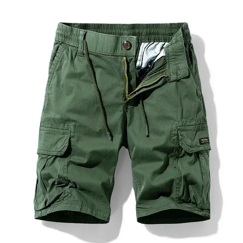 New Summer Solid Color Fashion Cotton Casual Breeches Cargo Men Shorts Men Breathable Quick Dry Multi Pocket Hip Hop Shorts by All Mart Bristol Ltd