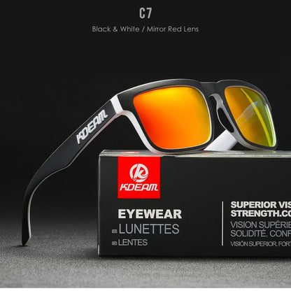 KDEAM 2022 Square Men's Polarized Sunglasses Outdoors Lifestyle Coating Sun Glasses New Matching Colors With Box by All Mart Bristol Ltd