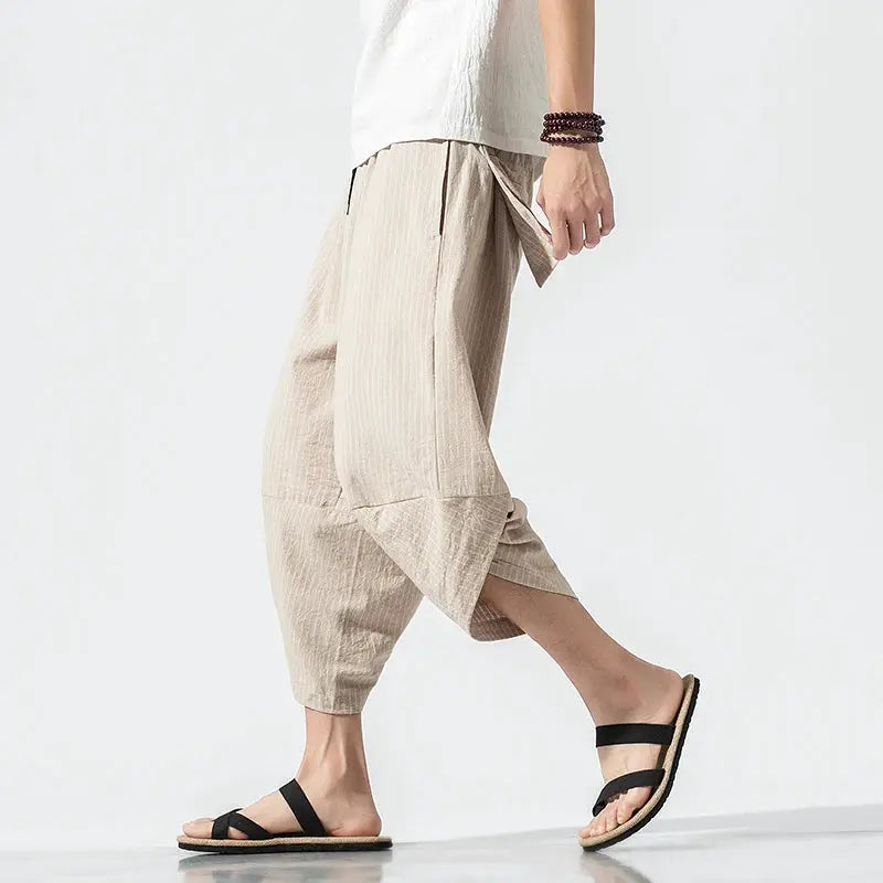Dropshipping Summer Men Cotton Harem Pants Men Casual Hip Hop Trousers Cross Bloomers Calf-Length Pants Joggers Streetwear Pants by All Mart Bristol Ltd