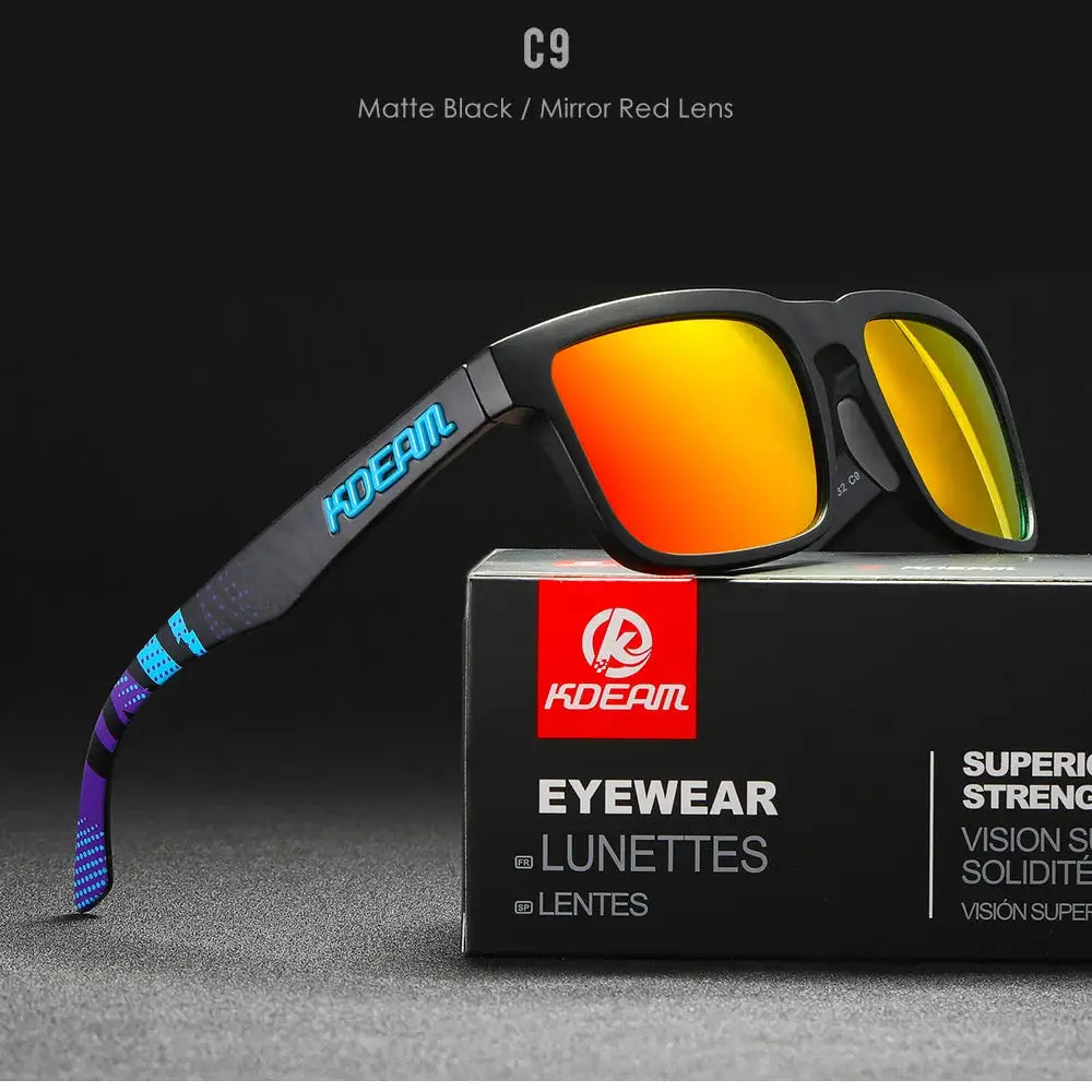 KDEAM 2022 Square Men's Polarized Sunglasses Outdoors Lifestyle Coating Sun Glasses New Matching Colors With Box by All Mart Bristol Ltd