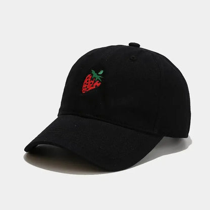 Cotton Fruit strawberry embroidery Casquette Baseball Cap Adjustable Snapback Hats for men and women 64 by All Mart Bristol Ltd