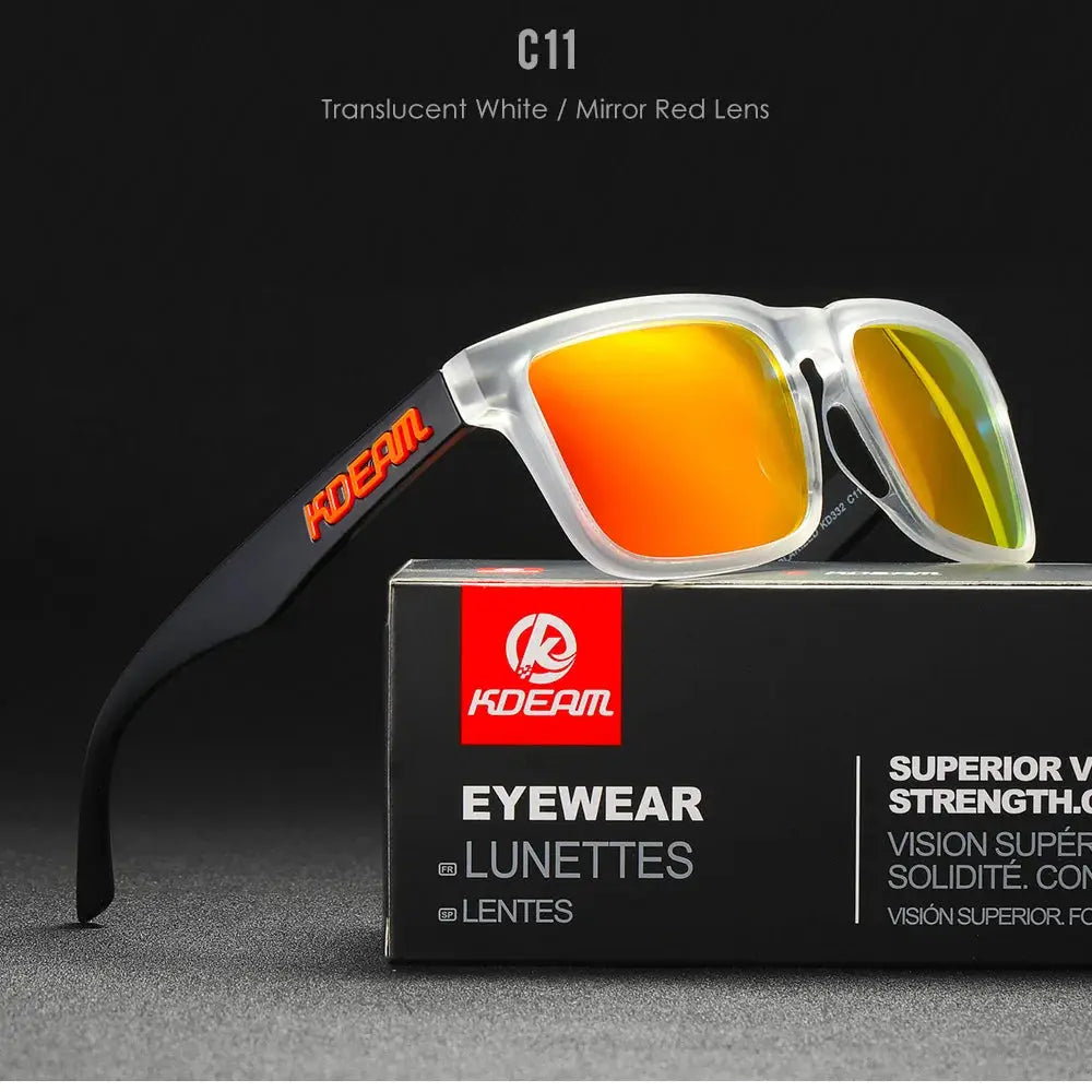 KDEAM 2022 Square Men's Polarized Sunglasses Outdoors Lifestyle Coating Sun Glasses New Matching Colors With Box by All Mart Bristol Ltd