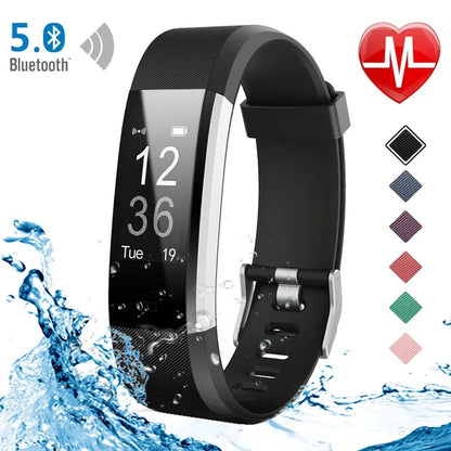 Smart Sports Bracelet Men and Women Pedometer Heart Rate Blood Pressure Fitness Tracker Smartwatch Bluetooth for iOS android+BOX by All Mart Bristol Ltd