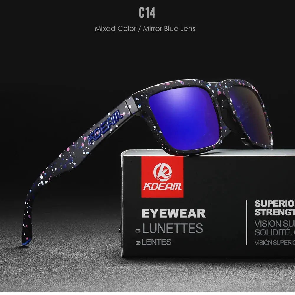 KDEAM 2022 Square Men's Polarized Sunglasses Outdoors Lifestyle Coating Sun Glasses New Matching Colors With Box by All Mart Bristol Ltd