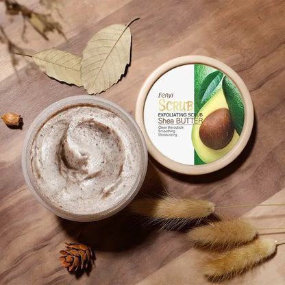 Shea Butter Exfoliating Scrub Cream Face Body Deep Pores Avocado Smooth Treatment Cleansing Wash Peach Acne Face Whitening by All Mart Bristol Ltd