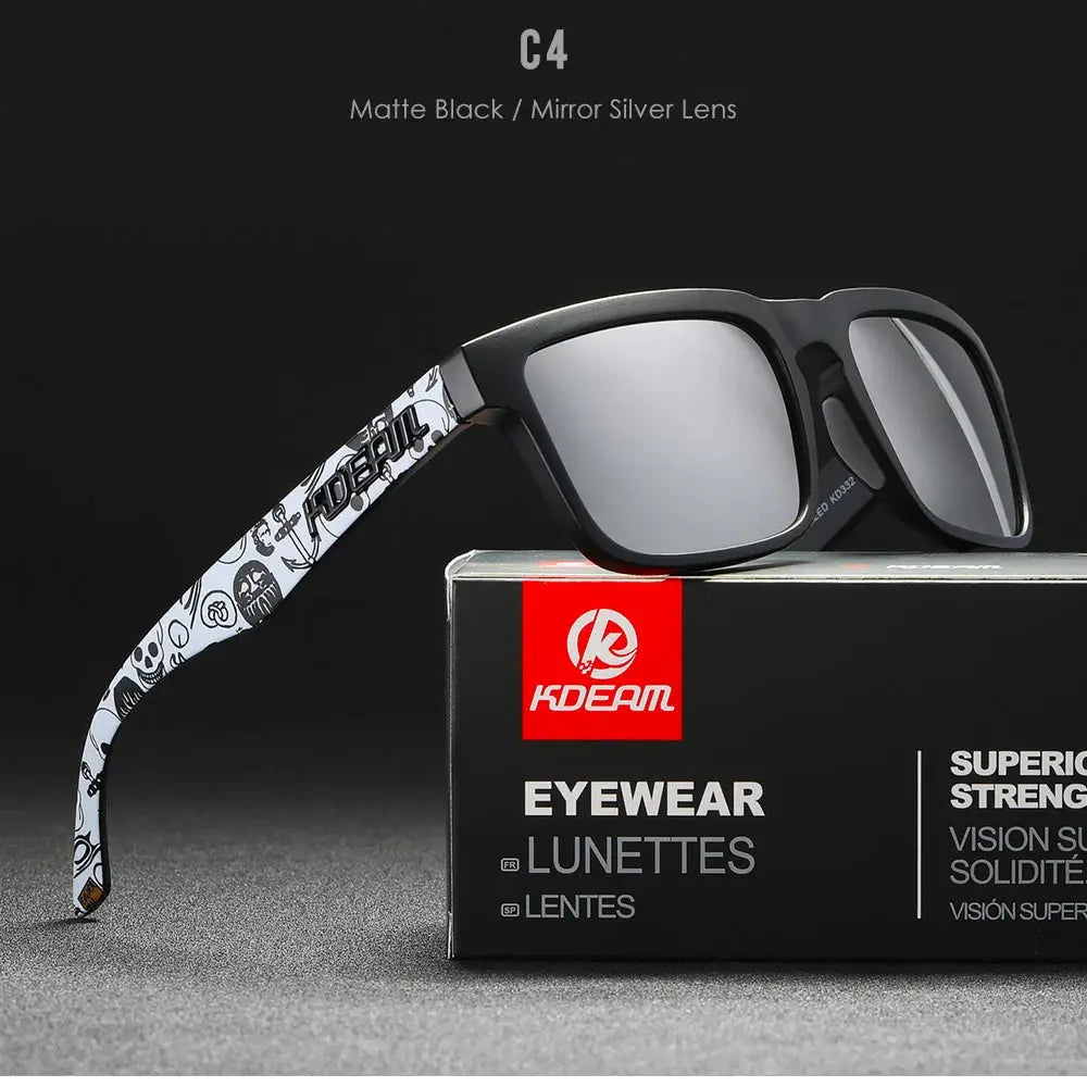 KDEAM 2022 Square Men's Polarized Sunglasses Outdoors Lifestyle Coating Sun Glasses New Matching Colors With Box by All Mart Bristol Ltd