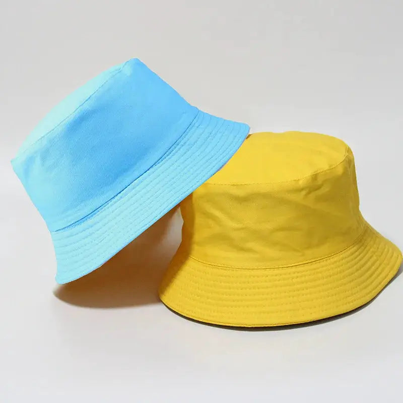 Black Solid Dots Bucket Hat Two Side Wear Unisex Simple Bob Caps Hip Hop Gorros Men Women Panama Cap Beach Fishing Boonie Sunhat by All Mart Bristol Ltd