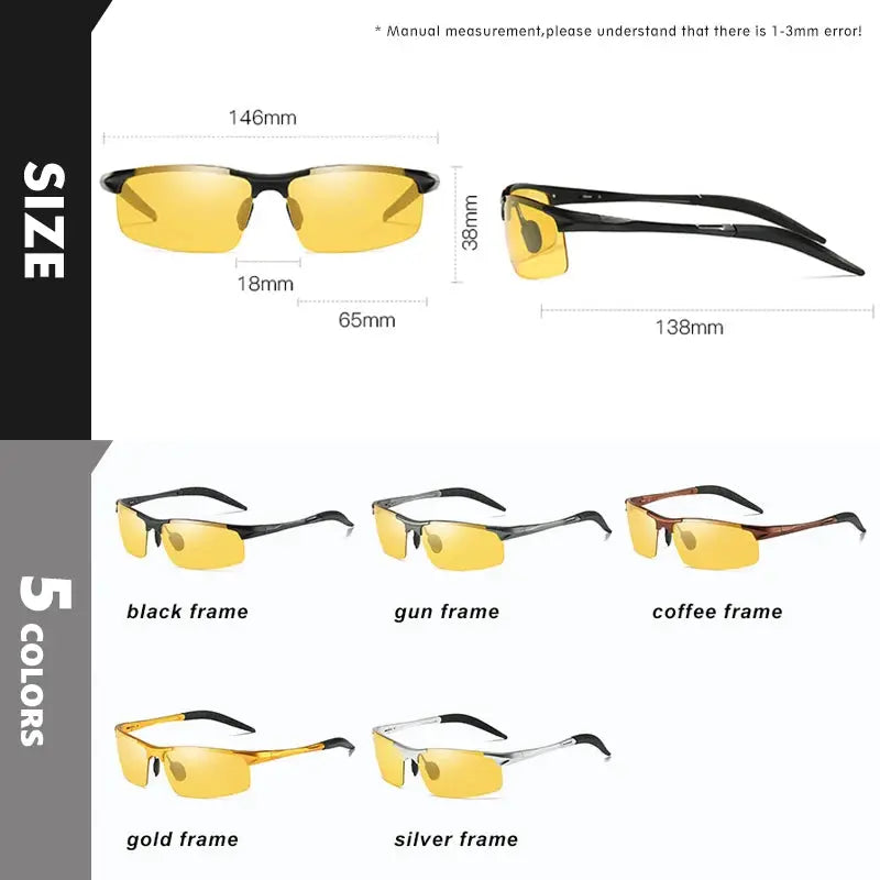 Top Anti-glare Day Night Vision Glasses For Driving Men Polarized Sunglasses Photochromic Driver Goggles Glasses zonnebril heren by All Mart Bristol Ltd
