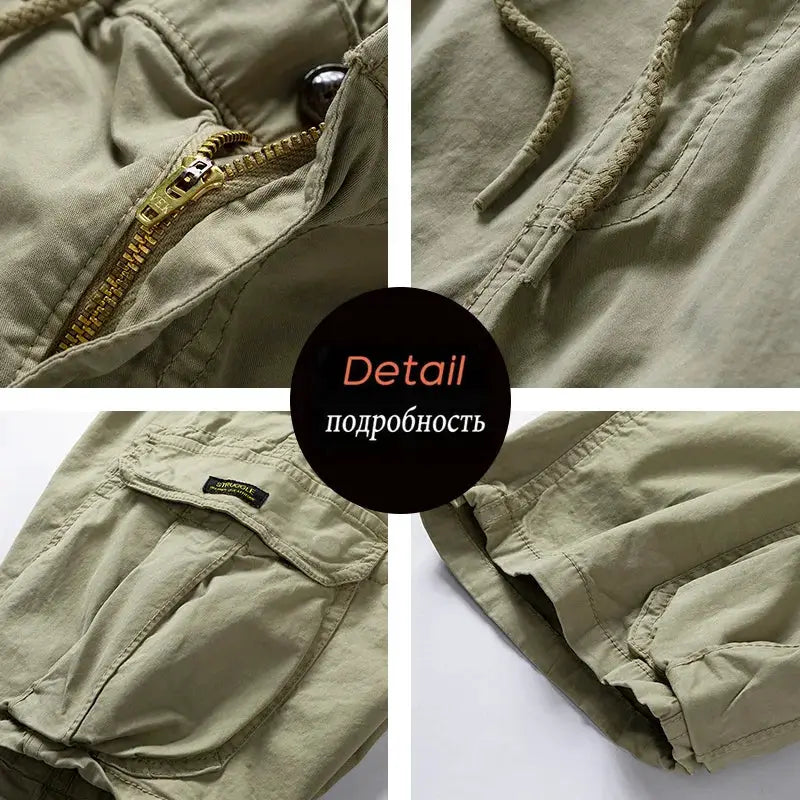 New Summer Solid Color Fashion Cotton Casual Breeches Cargo Men Shorts Men Breathable Quick Dry Multi Pocket Hip Hop Shorts by All Mart Bristol Ltd
