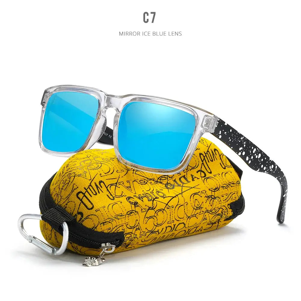 KDEAM Eye-catching Function Polarized Sunglasses For Men Matte Black Frame Fit. Painting Temples Play-Cool Sun Glasses With Case by All Mart Bristol Ltd