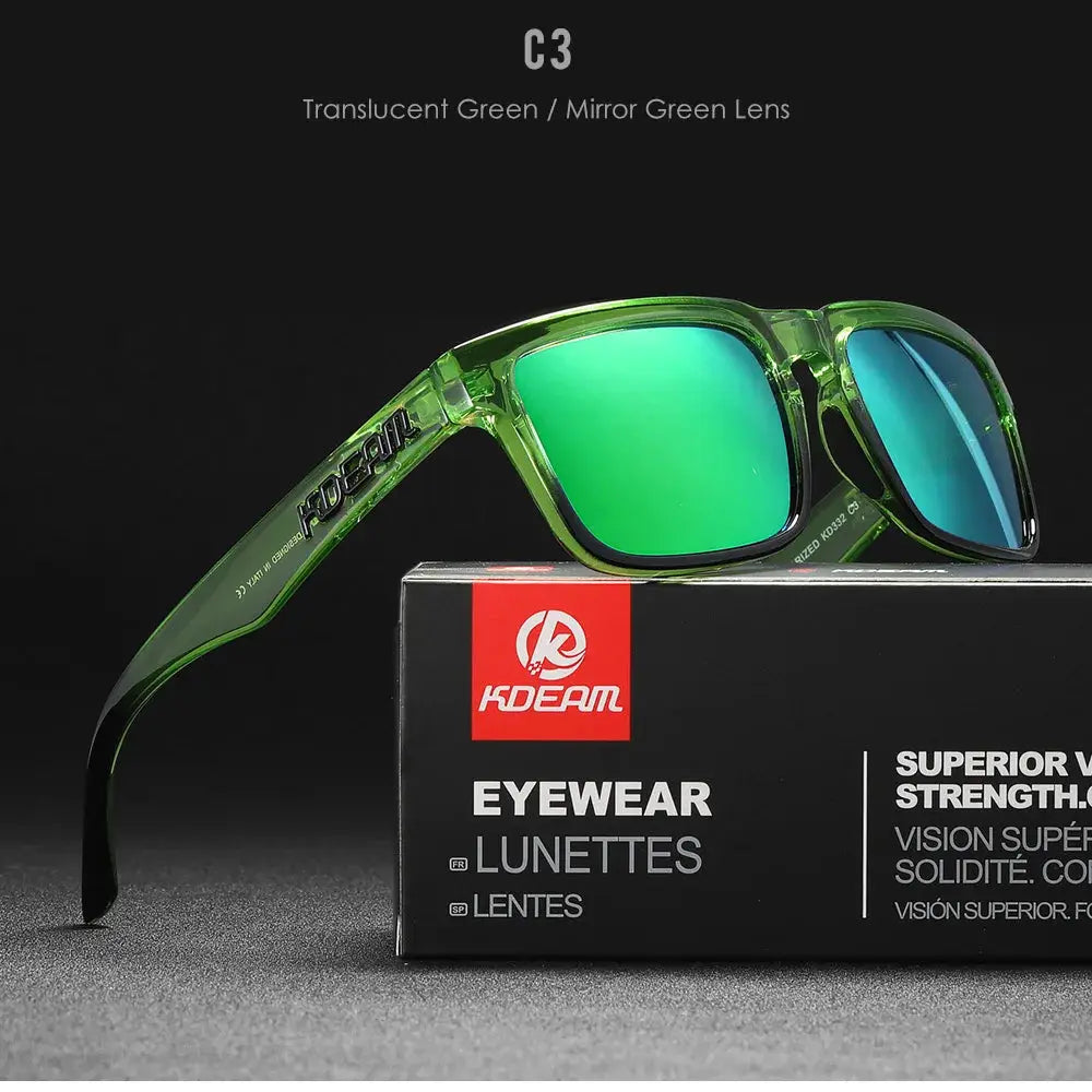 KDEAM 2022 Square Men's Polarized Sunglasses Outdoors Lifestyle Coating Sun Glasses New Matching Colors With Box by All Mart Bristol Ltd