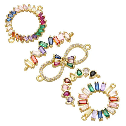 ZHUKOU Rainbow Bow Crystal Connector for Women's Necklace Earrings Bracelet DIY Connector Jewelry Accessories Model: VS425 by All Mart Bristol Ltd