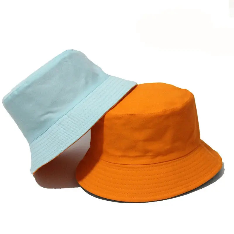 Black Solid Dots Bucket Hat Two Side Wear Unisex Simple Bob Caps Hip Hop Gorros Men Women Panama Cap Beach Fishing Boonie Sunhat by All Mart Bristol Ltd