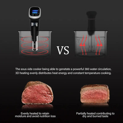 BioloMix 2.55 Generation IPX7 Waterproof Vacuum Sous Vide Cooker Immersion Circulator Accurate Cooking With LED Digital Display by All Mart Bristol Ltd