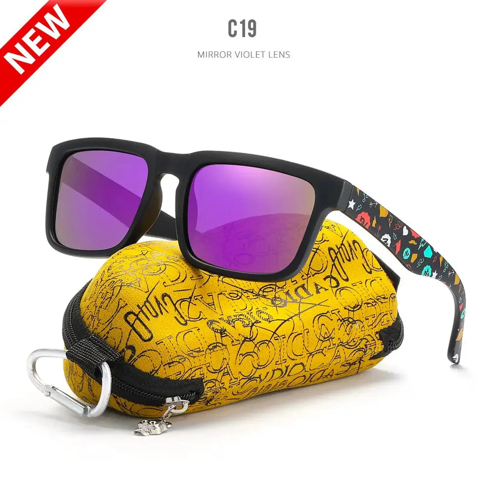 KDEAM Eye-catching Function Polarized Sunglasses For Men Matte Black Frame Fit. Painting Temples Play-Cool Sun Glasses With Case by All Mart Bristol Ltd