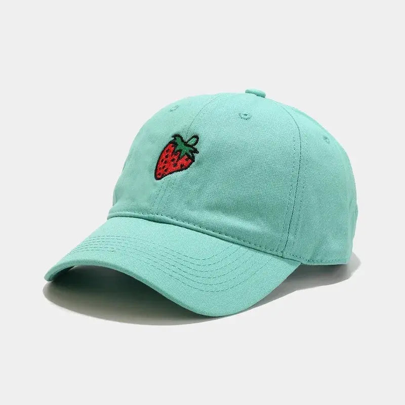 Cotton Fruit strawberry embroidery Casquette Baseball Cap Adjustable Snapback Hats for men and women 64 by All Mart Bristol Ltd