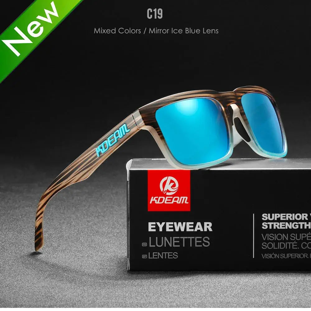 KDEAM 2022 Square Men's Polarized Sunglasses Outdoors Lifestyle Coating Sun Glasses New Matching Colors With Box by All Mart Bristol Ltd