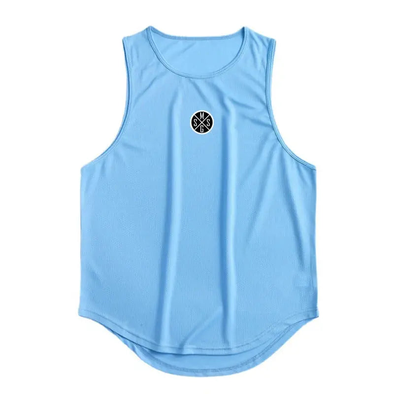 Bodybuilding Vest Men Sports Tank Top Men Gym Clothing Fitness Workout Sleeveless Shirt Mesh O Neck Running Stringer Singlets by All Mart Bristol Ltd