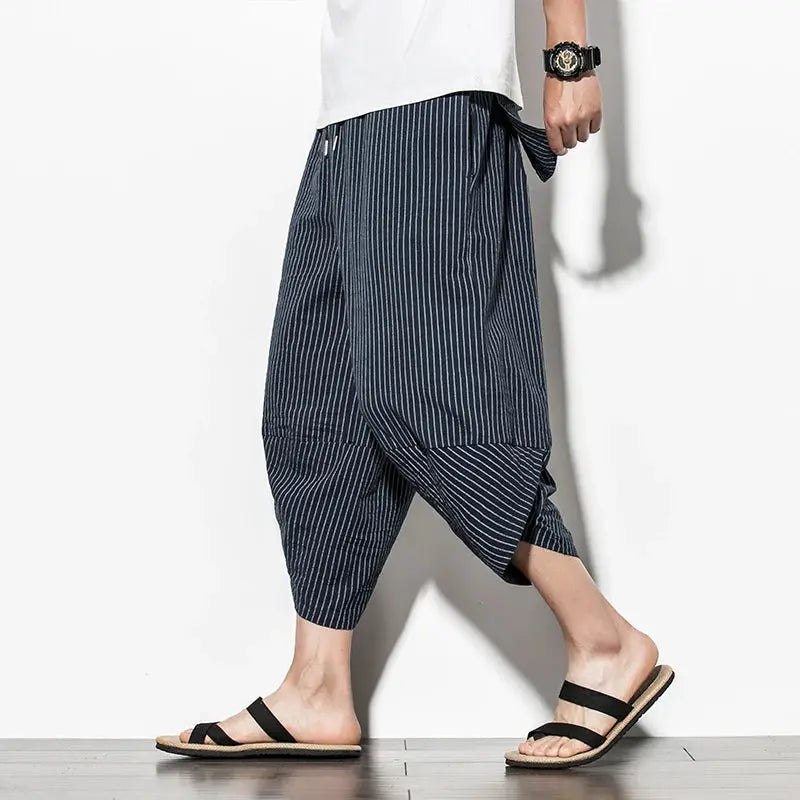 Dropshipping Summer Men Cotton Harem Pants Men Casual Hip Hop Trousers Cross Bloomers Calf-Length Pants Joggers Streetwear Pants by All Mart Bristol Ltd