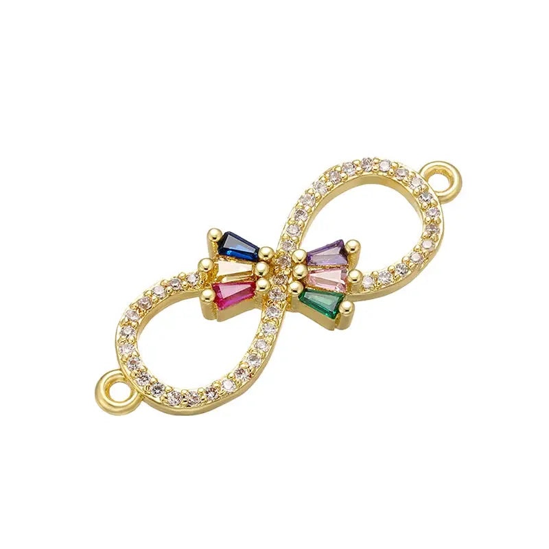 ZHUKOU Rainbow Bow Crystal Connector for Women's Necklace Earrings Bracelet DIY Connector Jewelry Accessories Model: VS425 by All Mart Bristol Ltd