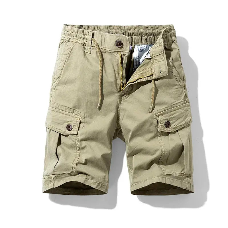 New Summer Solid Color Fashion Cotton Casual Breeches Cargo Men Shorts Men Breathable Quick Dry Multi Pocket Hip Hop Shorts by All Mart Bristol Ltd