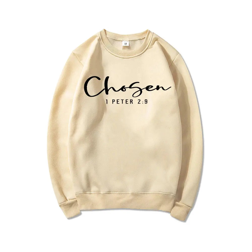 Chosen 1 Peter 2:9 Sweatshirt Chosen Crewneck Sweatshirts Christian Clothing Christian Apparel Casual Tops Hoodies for Women by All Mart Bristol Ltd