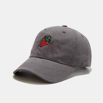 Cotton Fruit strawberry embroidery Casquette Baseball Cap Adjustable Snapback Hats for men and women 64 by All Mart Bristol Ltd