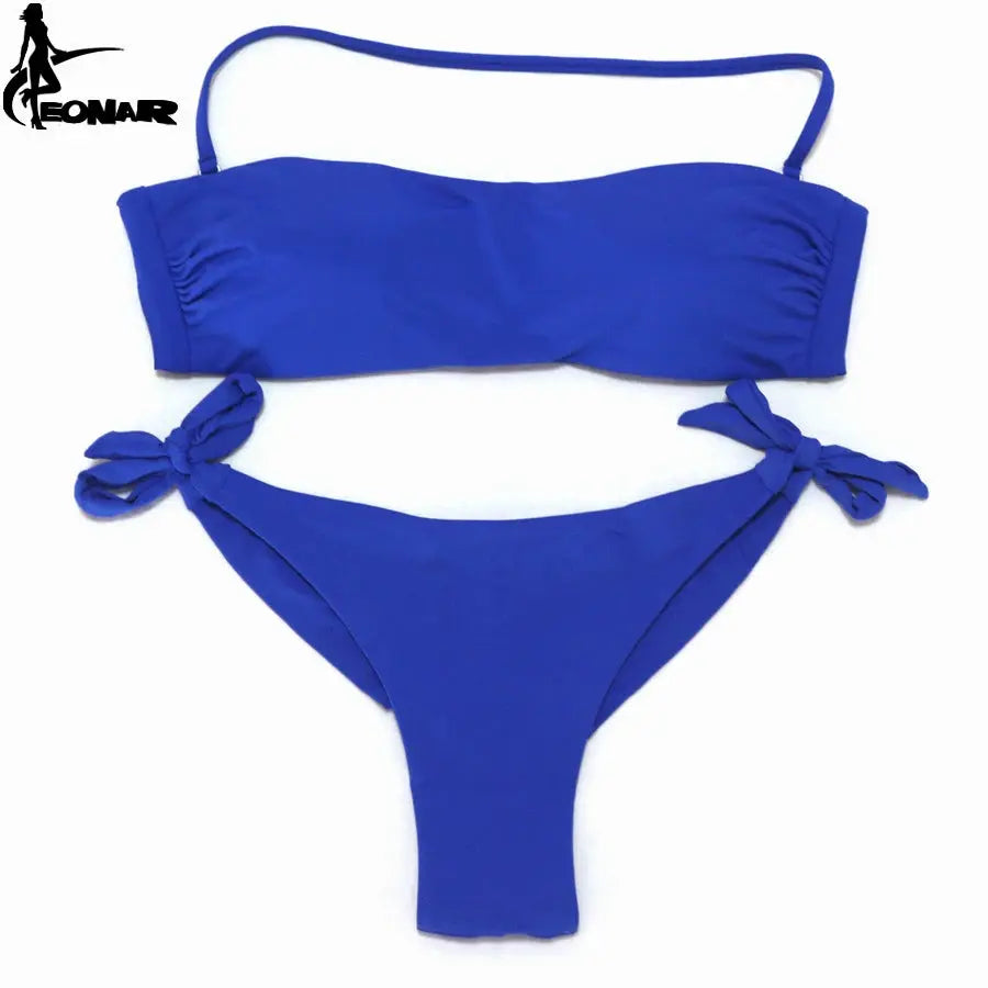 EONAR Bikini 2025 Solid Women Swimsuit Brazilian Cut Bottom Bikini Set Push Up Swimwear Femme Bathing Suits Sport Beach Wear by All Mart Bristol Ltd