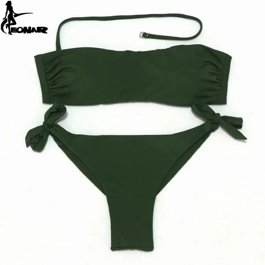 EONAR Bikini 2025 Solid Women Swimsuit Brazilian Cut Bottom Bikini Set Push Up Swimwear Femme Bathing Suits Sport Beach Wear by All Mart Bristol Ltd