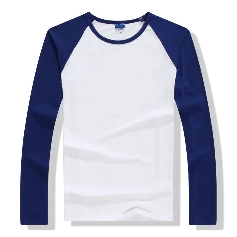 2026 Autumn Winter Long Sleeve T Shirt Men Contrast Color Round Collar Cotton Mens Casual Slim Fit Raglan T-Shirts Tees Tops by All Mart Bristol Ltd