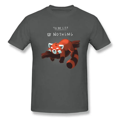 Red Panda Day T-shirt Funny Men Tshirt Nothing To Do Tops Summer Cotton Tee Black T Shirts Students Clothing Lazy Style by All Mart Bristol Ltd