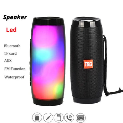Outdoor Bluetooth Speaker Portable LED Light Soundbox Column Wireless Subwoofer FM Radio Soundbar HiFi Stereo Card Music Center by All Mart Bristol Ltd