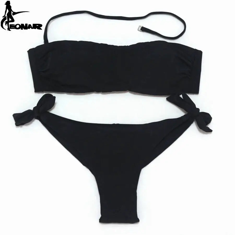 EONAR Bikini 2025 Solid Women Swimsuit Brazilian Cut Bottom Bikini Set Push Up Swimwear Femme Bathing Suits Sport Beach Wear by All Mart Bristol Ltd