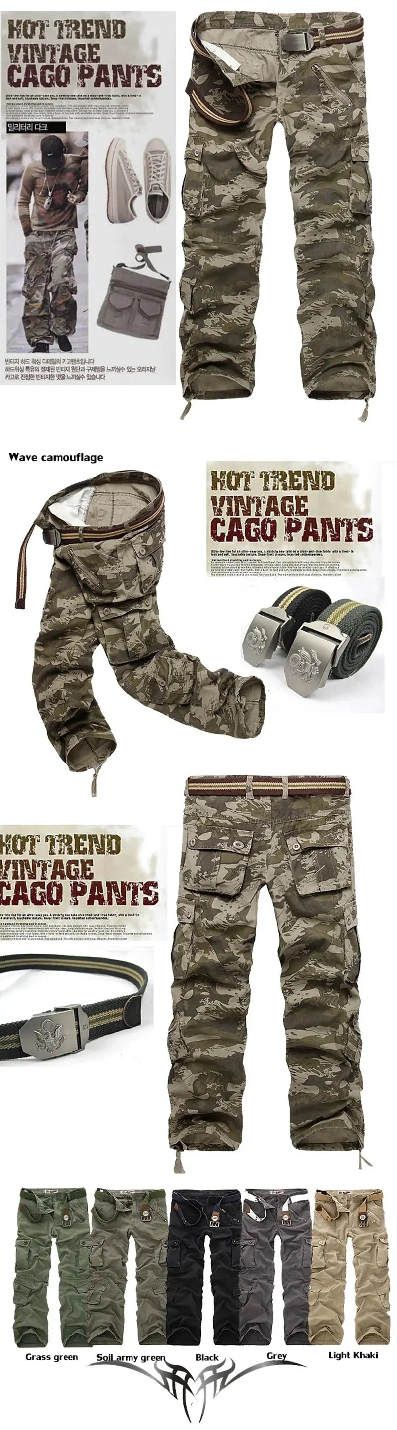 2025 High Quality Men's Cargo Pants Casual Loose Multi Pocket Cotton Pants Long Trousers for Men Camo Joggers Plus Size 28-40 by All Mart Bristol Ltd