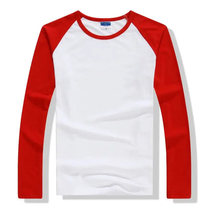 2026 Autumn Winter Long Sleeve T Shirt Men Contrast Color Round Collar Cotton Mens Casual Slim Fit Raglan T-Shirts Tees Tops by All Mart Bristol Ltd