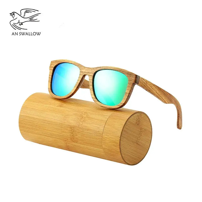 AN SWALLOW Retro Polarized Zebra Wood Sunglasses UV400 Luxury Brand Design Sunglasses Men Handmade Wooden Sun Glasses Women by All Mart Bristol Ltd