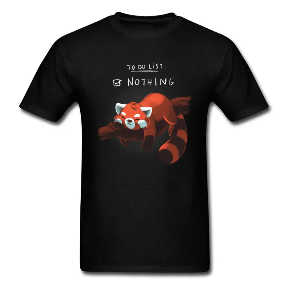 Red Panda Day T-shirt Funny Men Tshirt Nothing To Do Tops Summer Cotton Tee Black T Shirts Students Clothing Lazy Style by All Mart Bristol Ltd