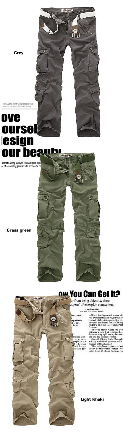 2025 High Quality Men's Cargo Pants Casual Loose Multi Pocket Cotton Pants Long Trousers for Men Camo Joggers Plus Size 28-40 by All Mart Bristol Ltd
