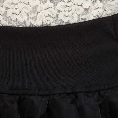 Zuolunouba Summer Slim Preppy Skirt Women Flower Bow Mini Tutu Style Elasticity Lace Skirts Shorts Lady High Waist Student by All Mart Bristol Ltd