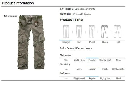 2025 High Quality Men's Cargo Pants Casual Loose Multi Pocket Cotton Pants Long Trousers for Men Camo Joggers Plus Size 28-40 by All Mart Bristol Ltd