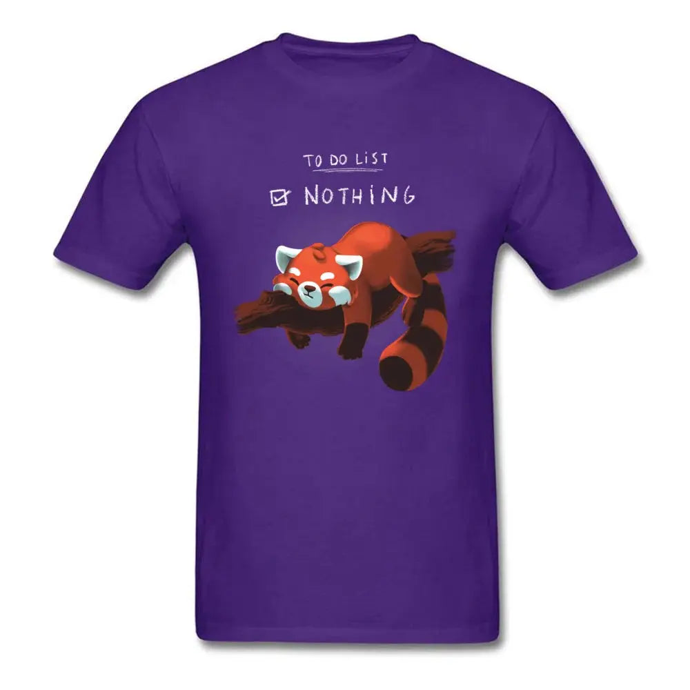Red Panda Day T-shirt Funny Men Tshirt Nothing To Do Tops Summer Cotton Tee Black T Shirts Students Clothing Lazy Style by All Mart Bristol Ltd